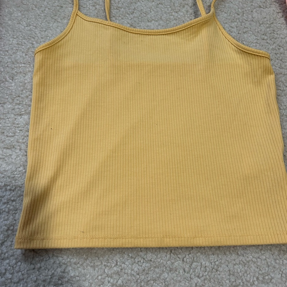 American Eagle Outfitters Yellow Ribbed Tank Top
